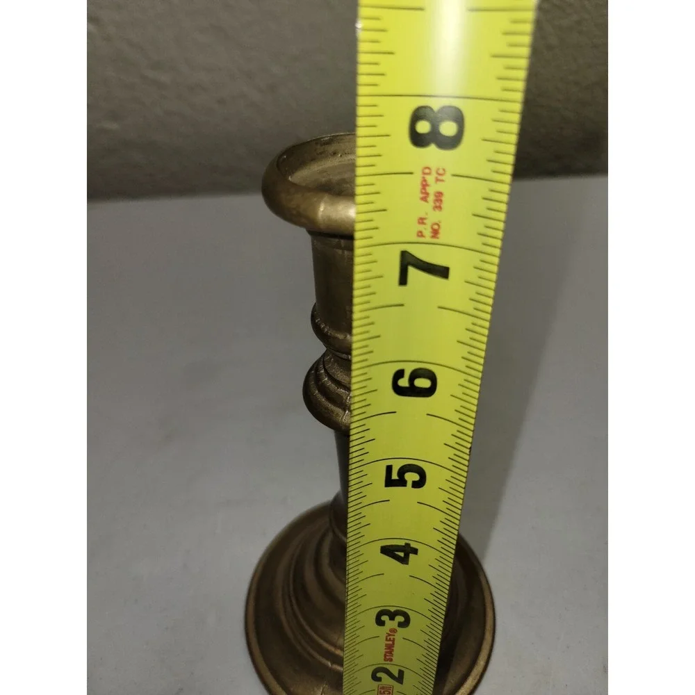 Antique Solid Brass Candle Holder‎ 7 1/2